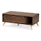 Baxton Studio Edel Mid-Century Modern Walnut Brown and Gold Finished Wood Coffee Table 174-10959-Zoro - alternate 1